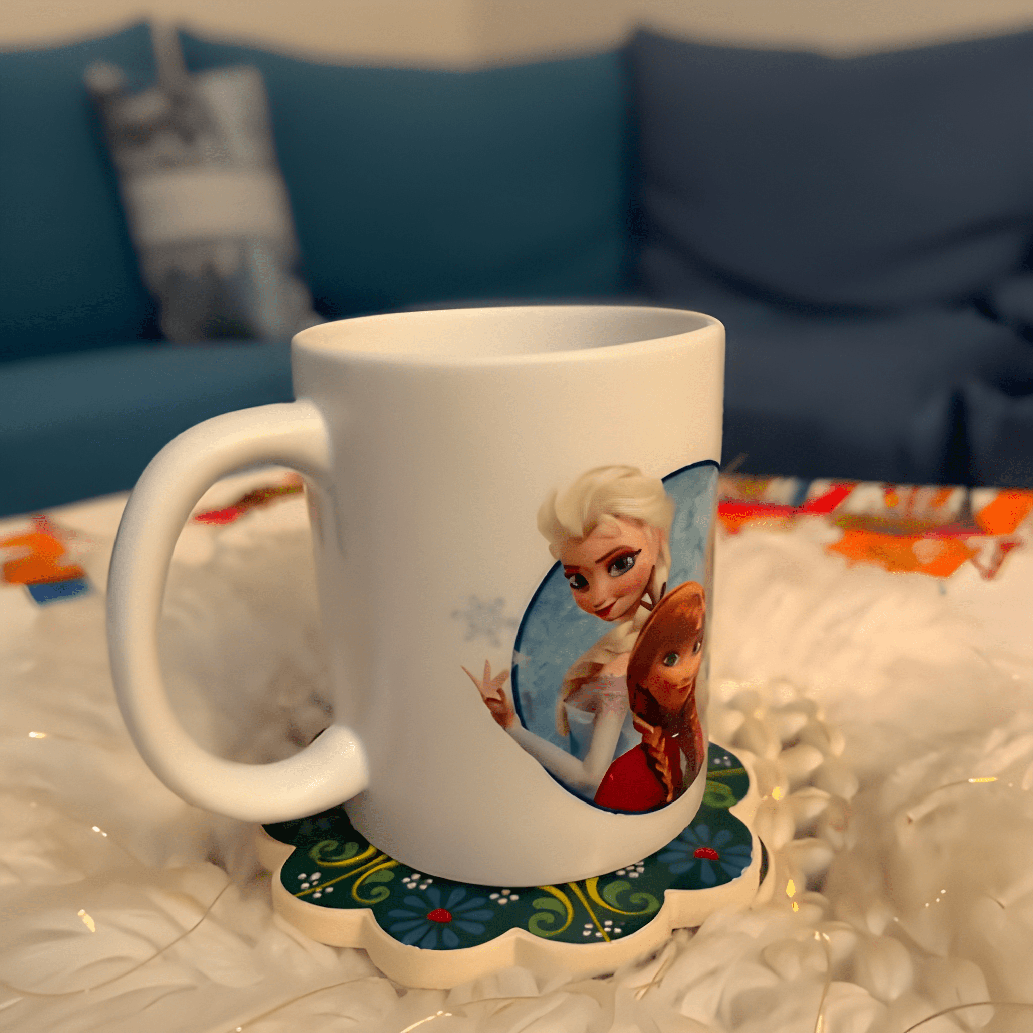 Elsa Anna And Olaf Printed Frozen Themed Coffee Mug 