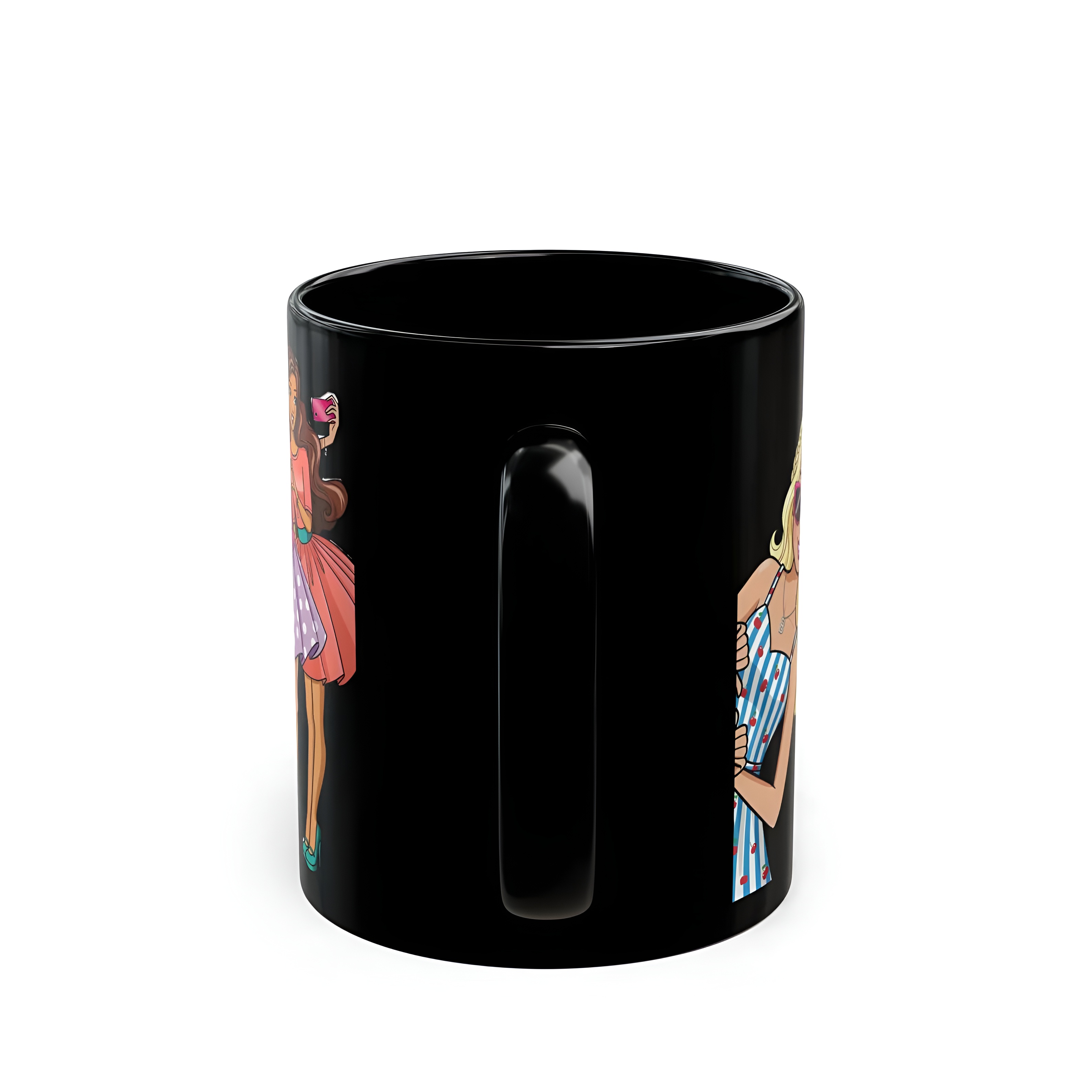 Barbie Retro Black Mug Doll & Pets Design Coffee Cup