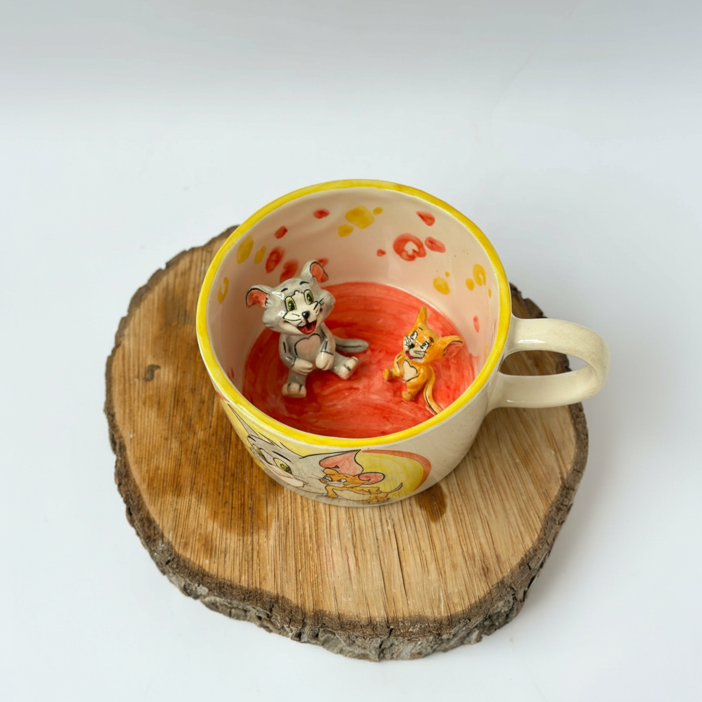 Handmade Tom And Jerry Characters Mug