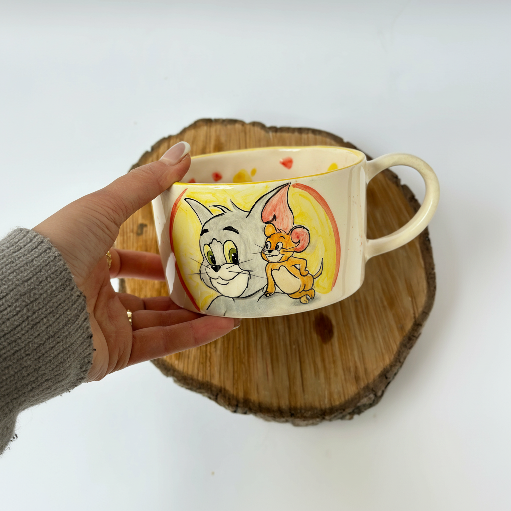 Handmade Tom And Jerry Characters Mug