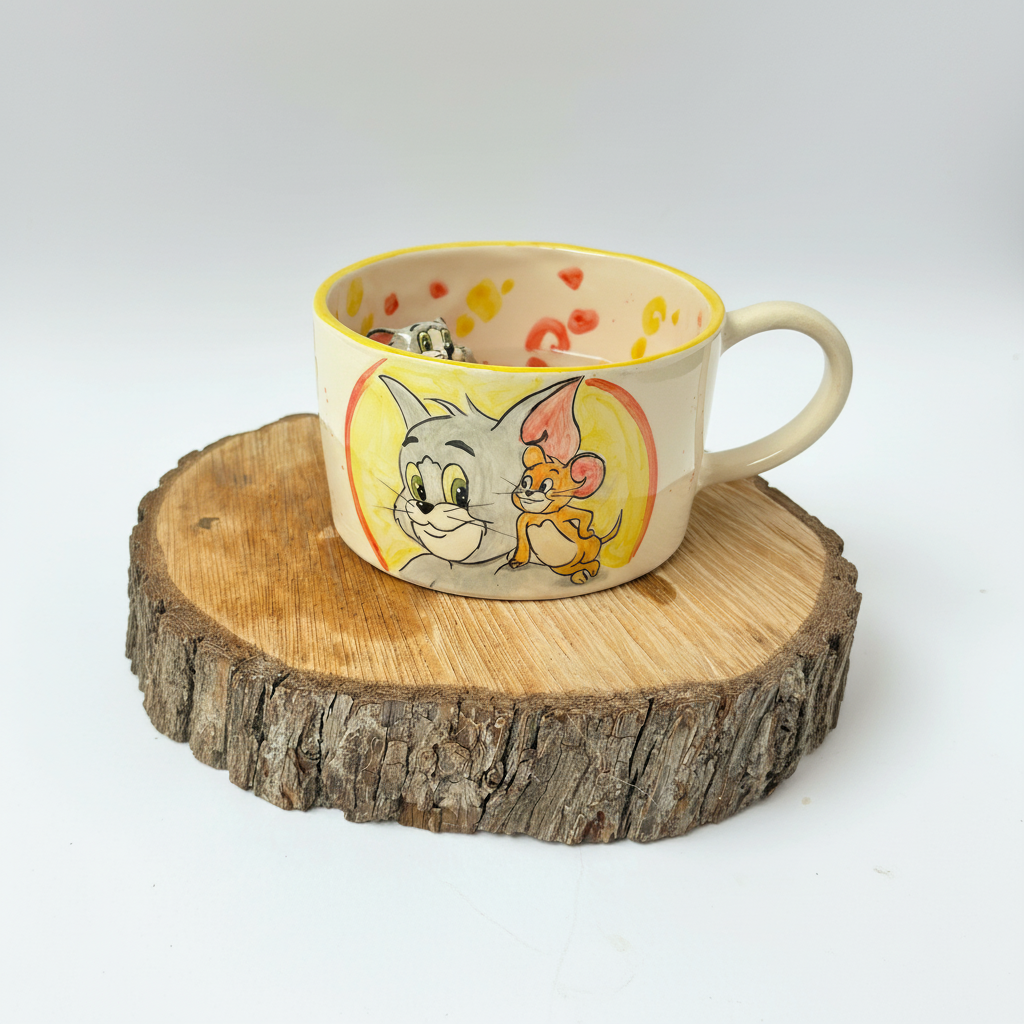 Handmade Tom And Jerry Characters Mug