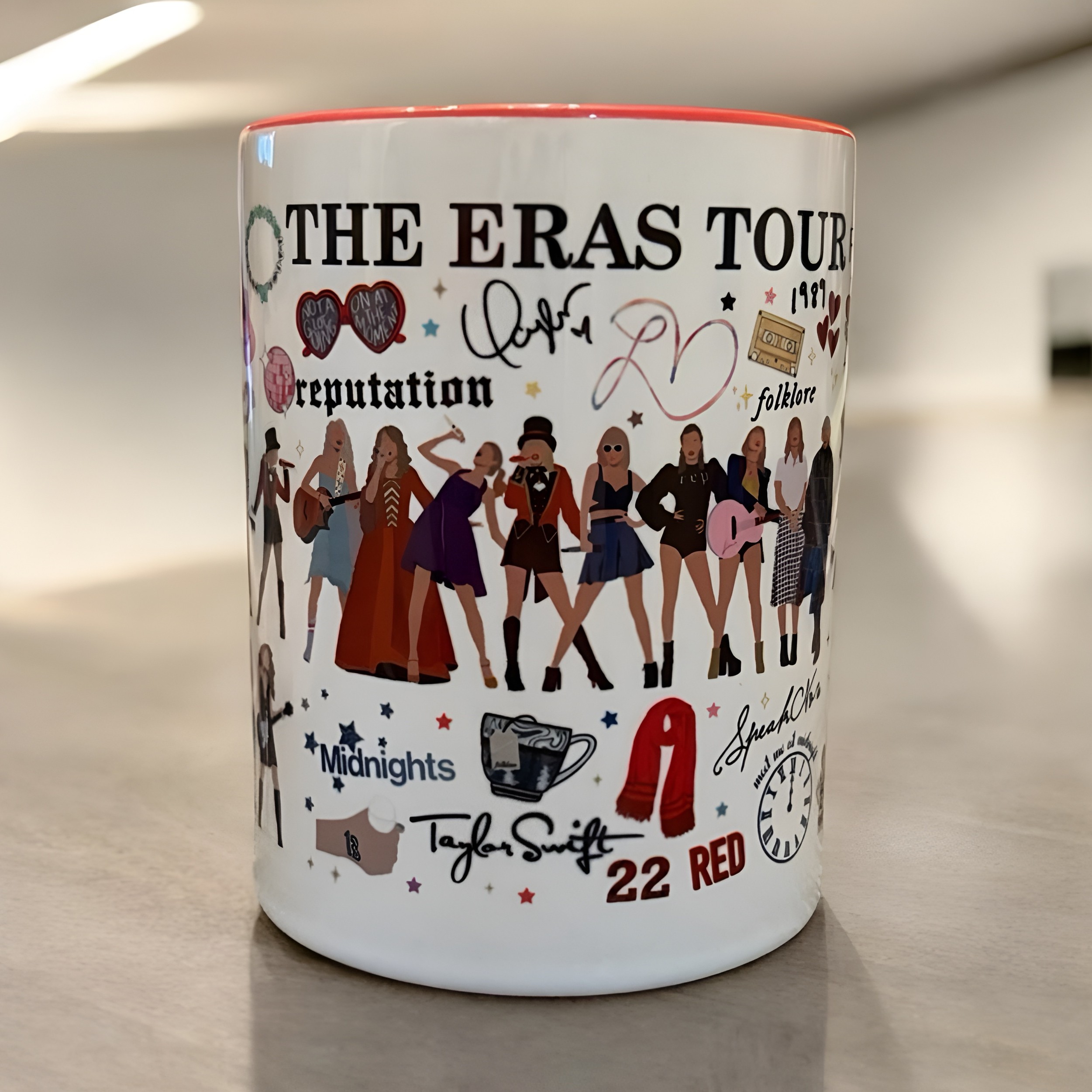 Taylor Swift Eras Tour Album Lyrics Fan Coffee Mug