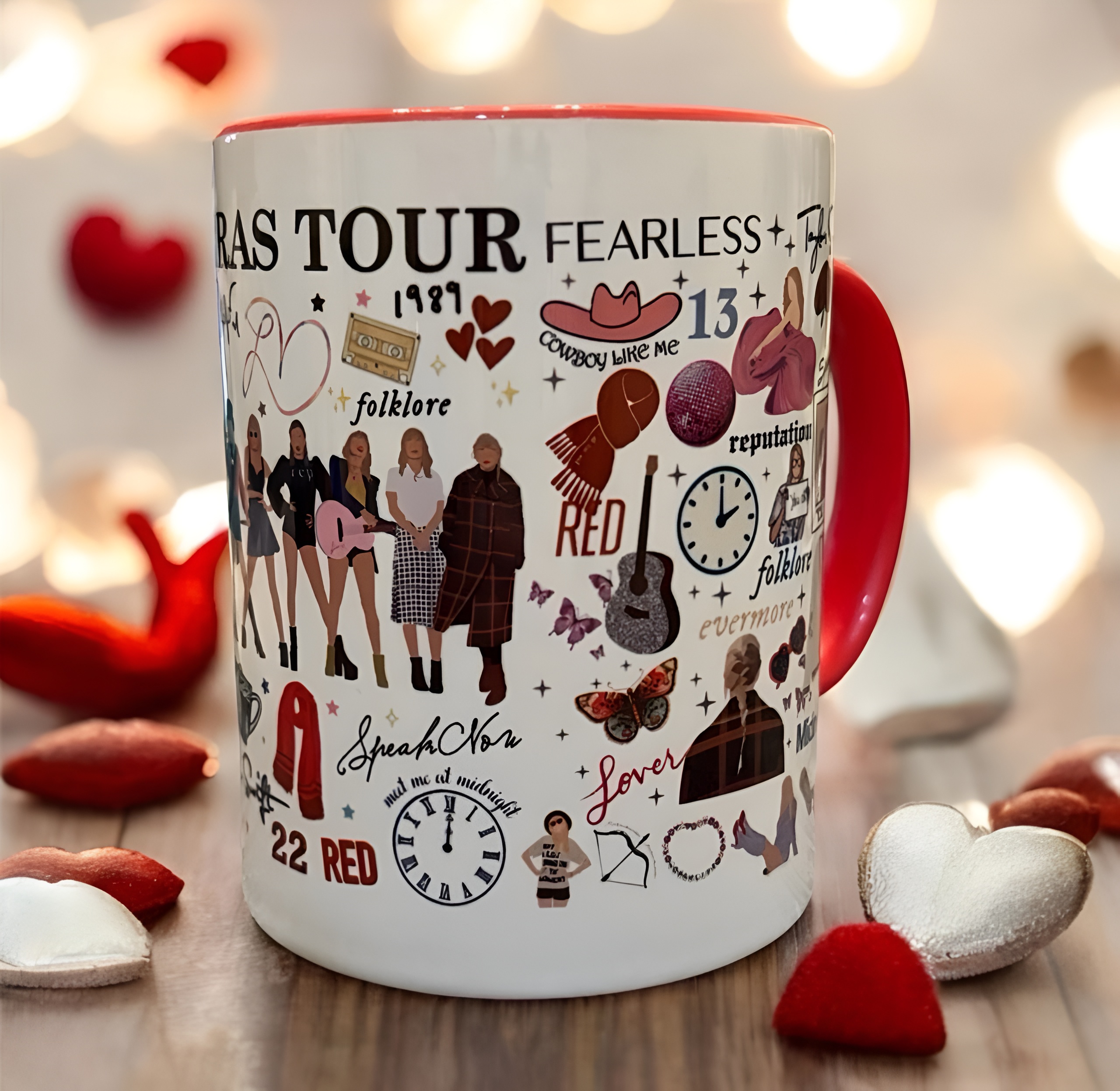 Taylor Swift Eras Tour Album Lyrics Fan Coffee Mug