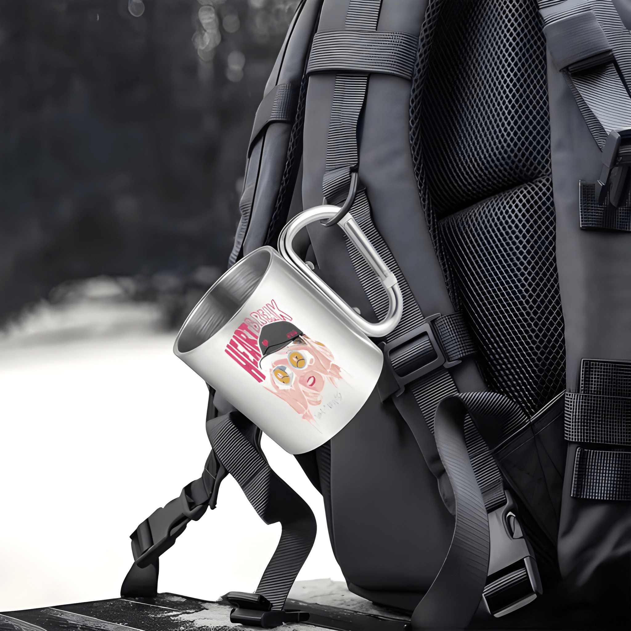 1pc 10oz Insulated Stainless Steel Coffee Mug with Handle - Double-Wall Leak-Proof Travel Cup, Durable for Hot/Cold Drinks, TS-Inspired "Heart Break Song" Lyrics & Album Art Design (Reproduction) - Compatible with Swifties