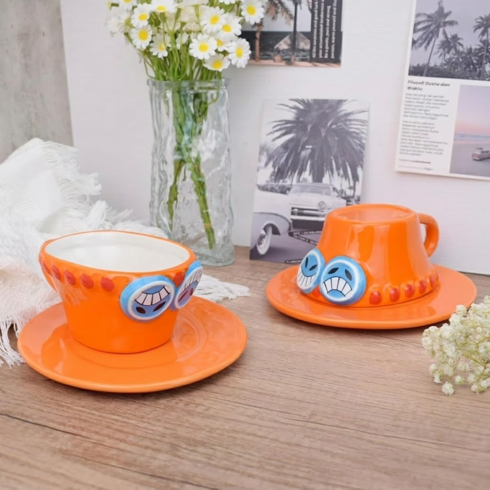 One Piece Anime Luffys Hat Inspired Ceramic Coffee Cup