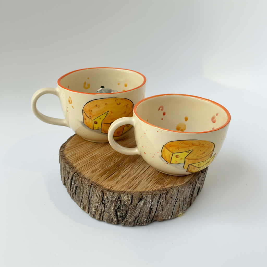 Handmade Cartoon Character Ceramic Tom And Jerry Coffee Mug