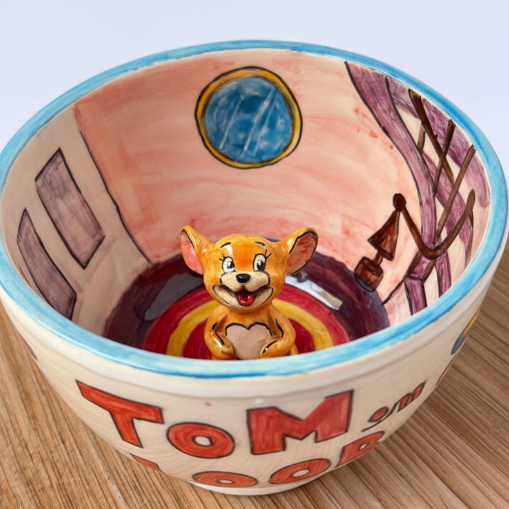 Set Of 2 Handmade Ceramic Cartoon Character Coffee Mug