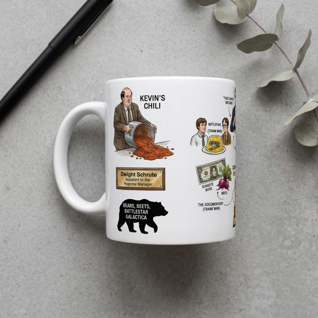 The Office Mug | Dunder Mifflin Coffee Cup | Michael Scott | Dwight Schrute | Funny TV Show Fan Gift