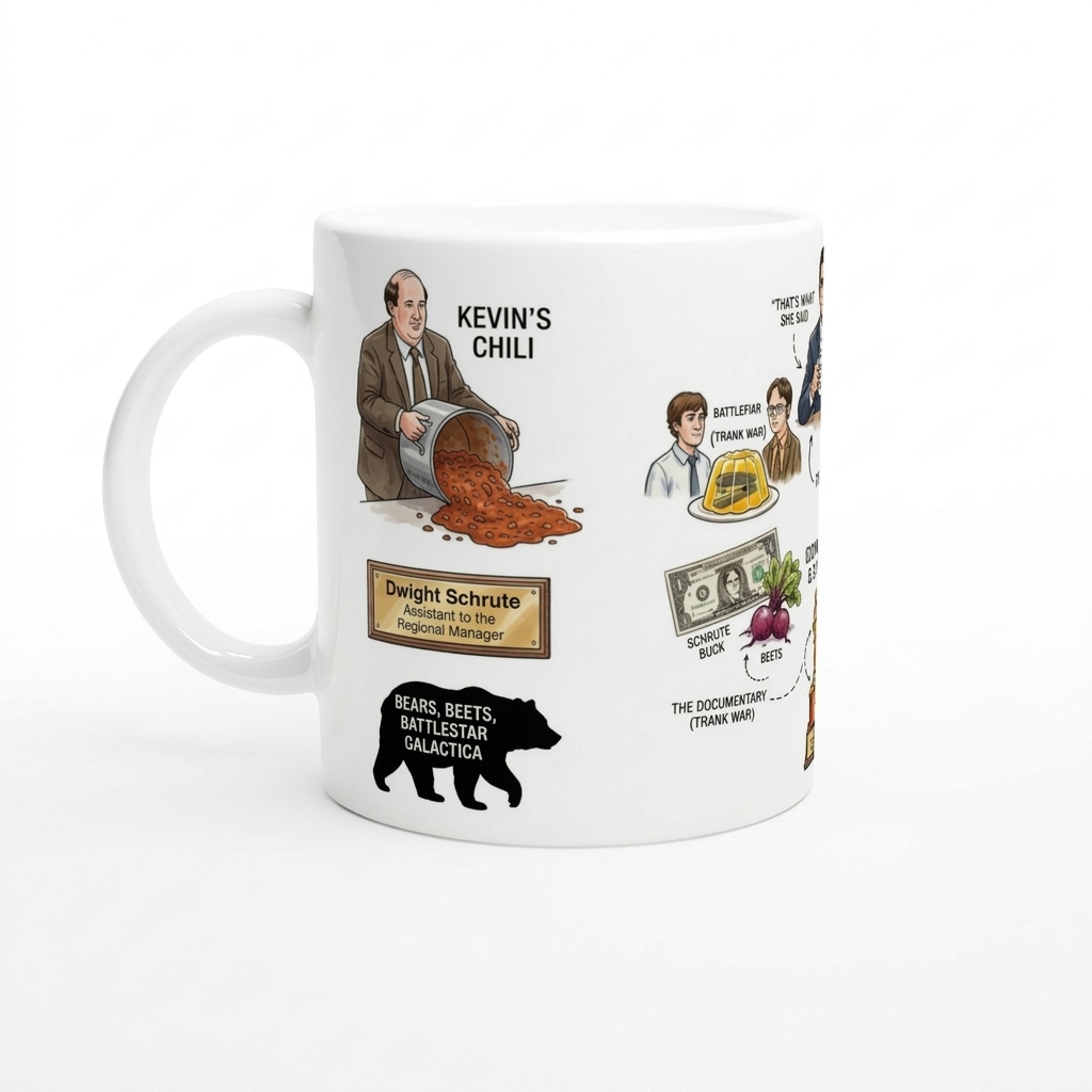 The Office Mug | Dunder Mifflin Coffee Cup | Michael Scott | Dwight Schrute | Funny TV Show Fan Gift