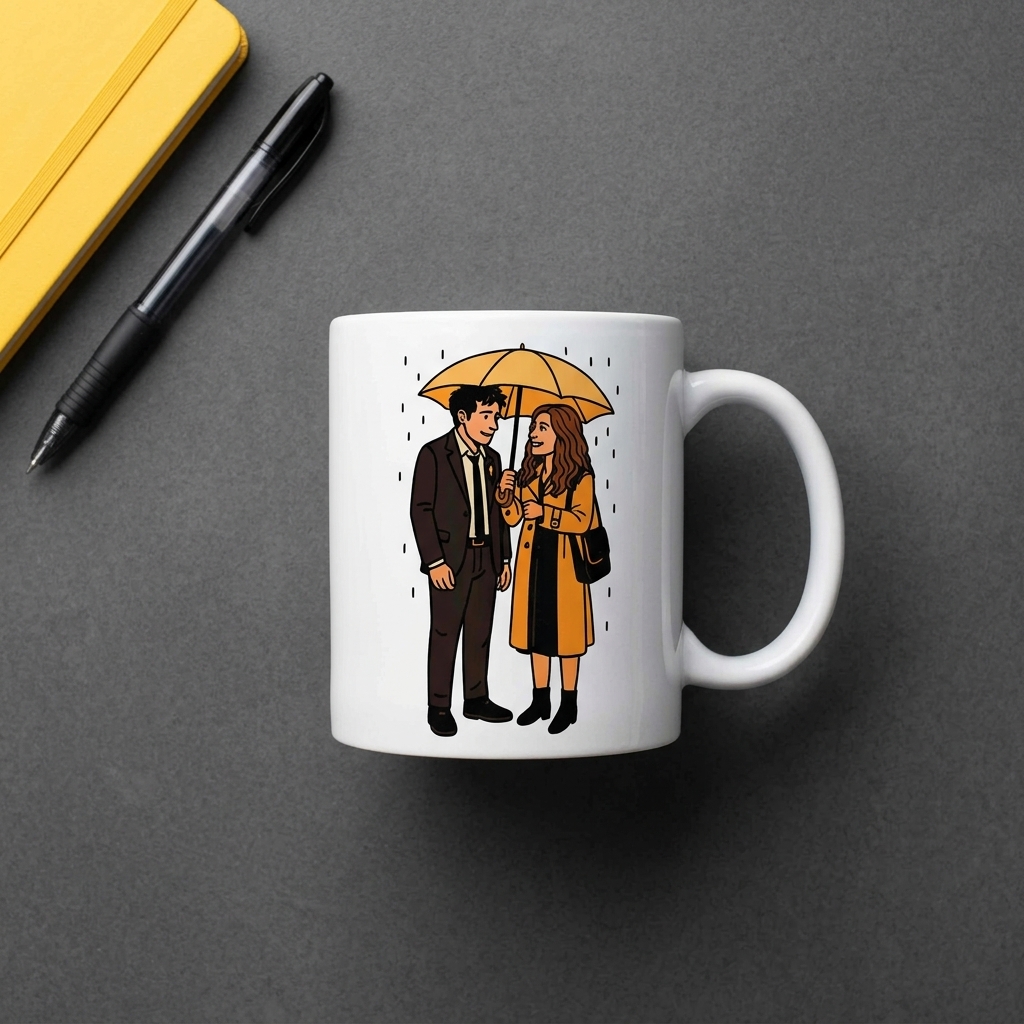 Ted And Tracy Umbrella Fanart Ceramic Mug