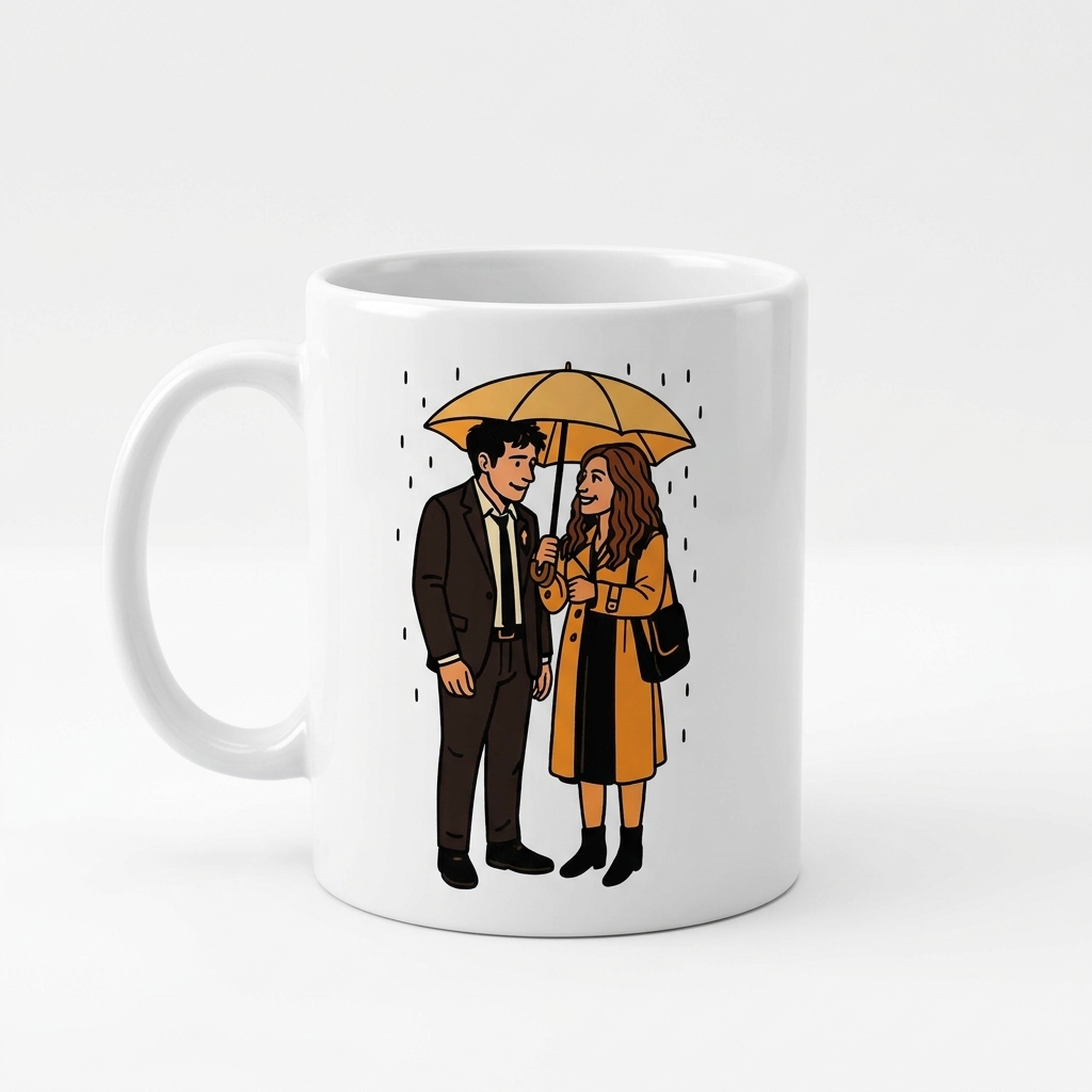 Ted And Tracy Umbrella Fanart Ceramic Mug