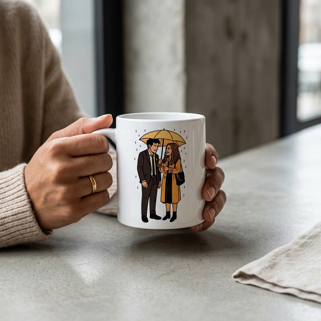 Ted And Tracy Umbrella Fanart Ceramic Mug