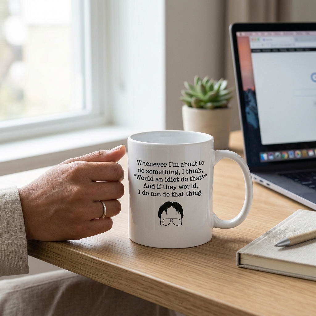 Dwight Schrute Quote Would An Idiot Ceramic Mug