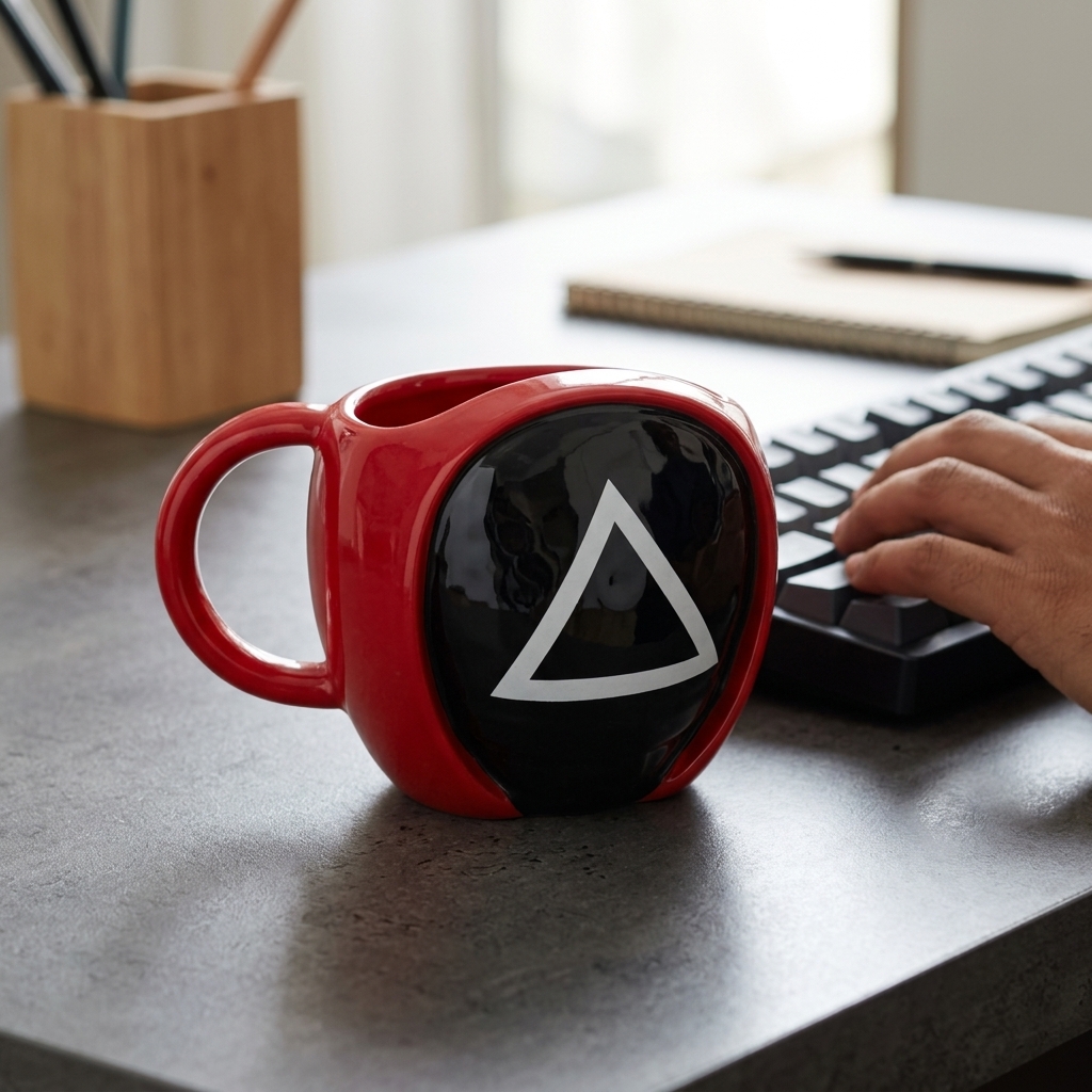 Squid Game Triangle Guard Sculpted Ceramic Mug