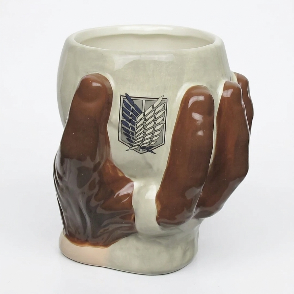 Attack On Titan Themed Titan Holding Design Sculpted Mug