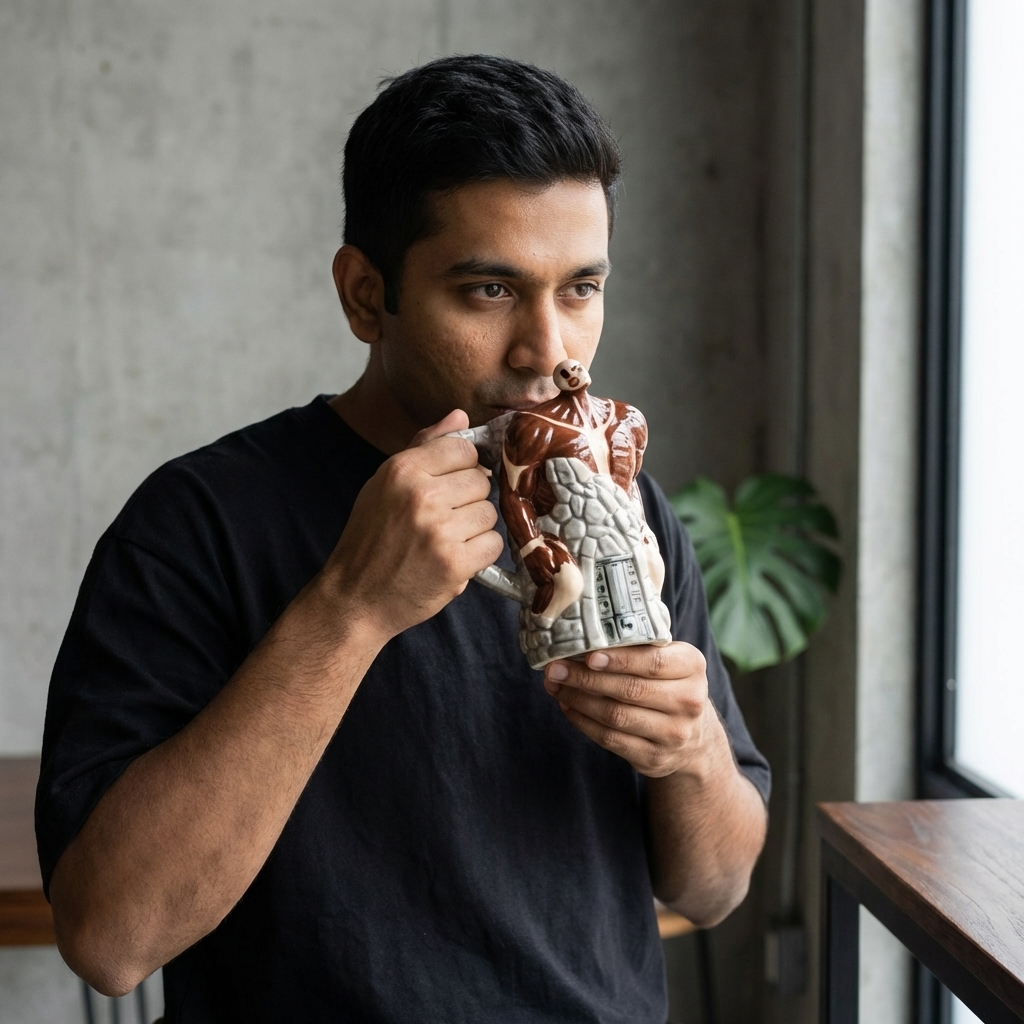 [Copy]Attack On Titan Themed Titan Holding Design Sculpted Mug