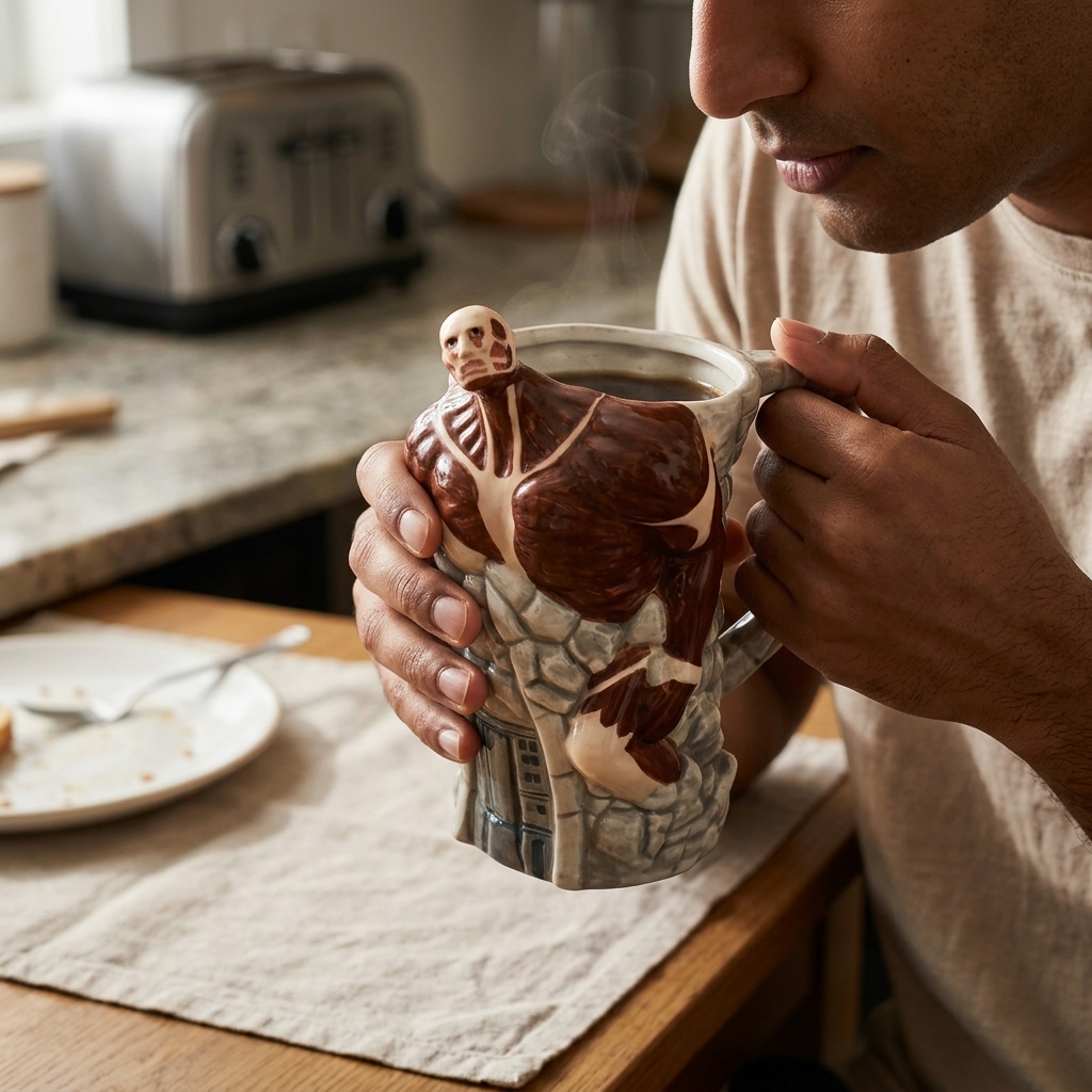 [Copy]Attack On Titan Themed Titan Holding Design Sculpted Mug