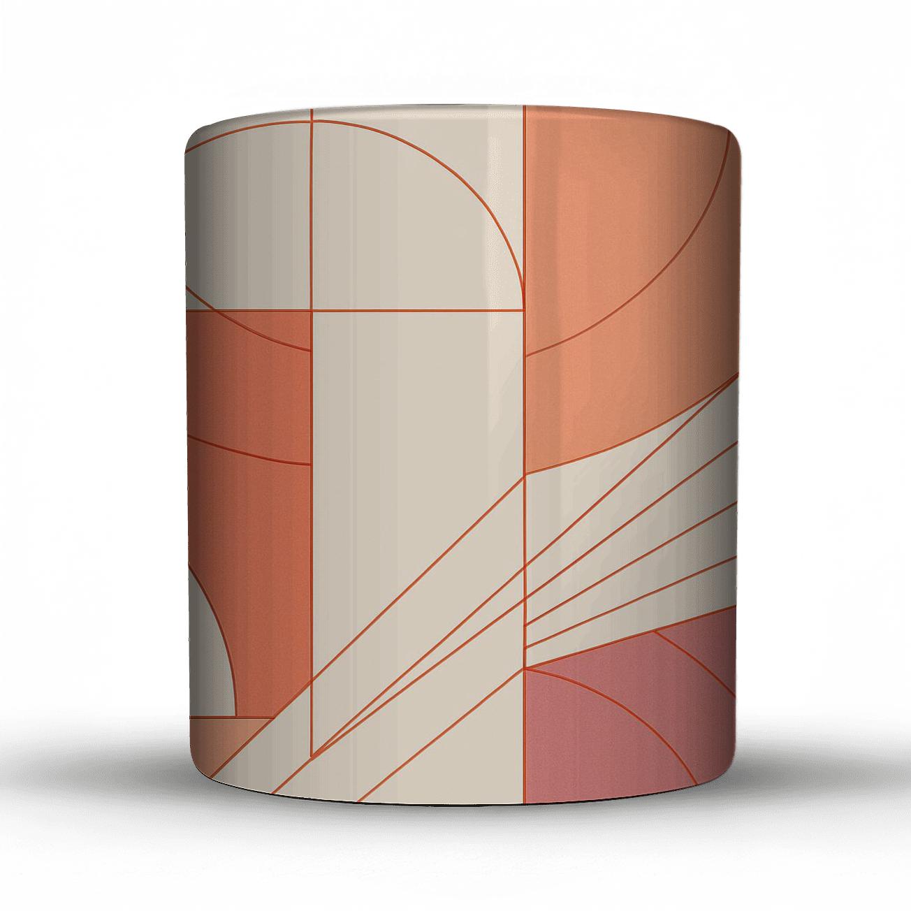 Geometric Coral Wave ceramic coffee mugs