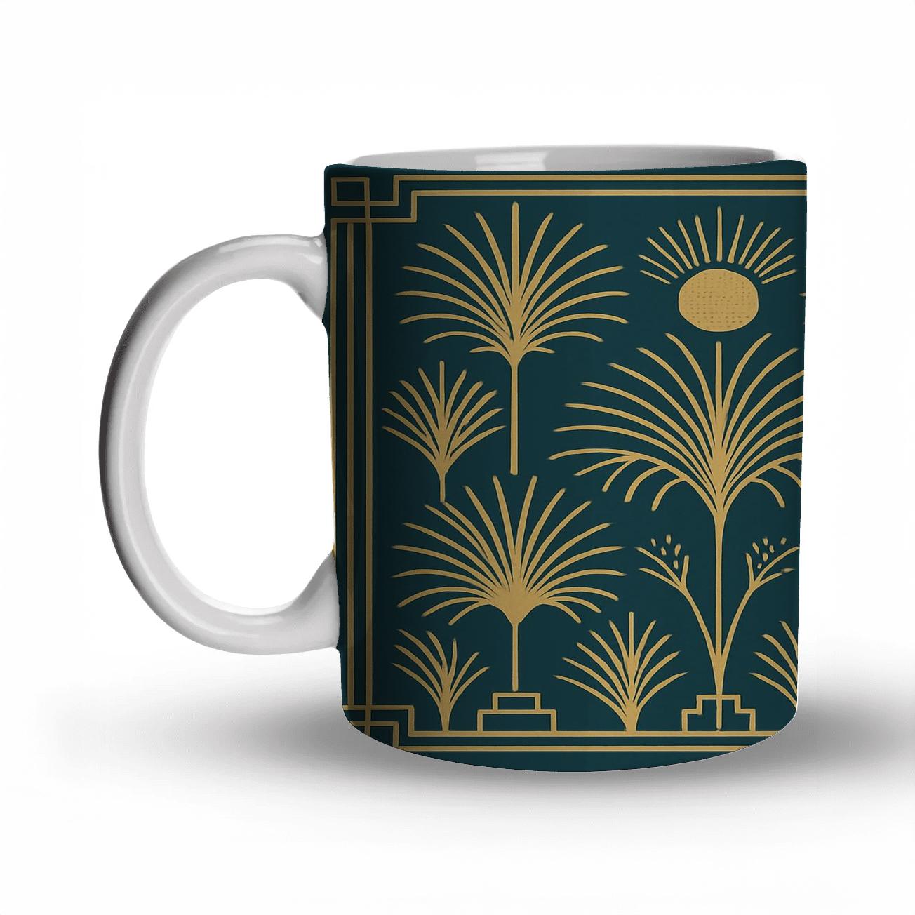 Art Deco Botanical Panel gift mugs for occasions