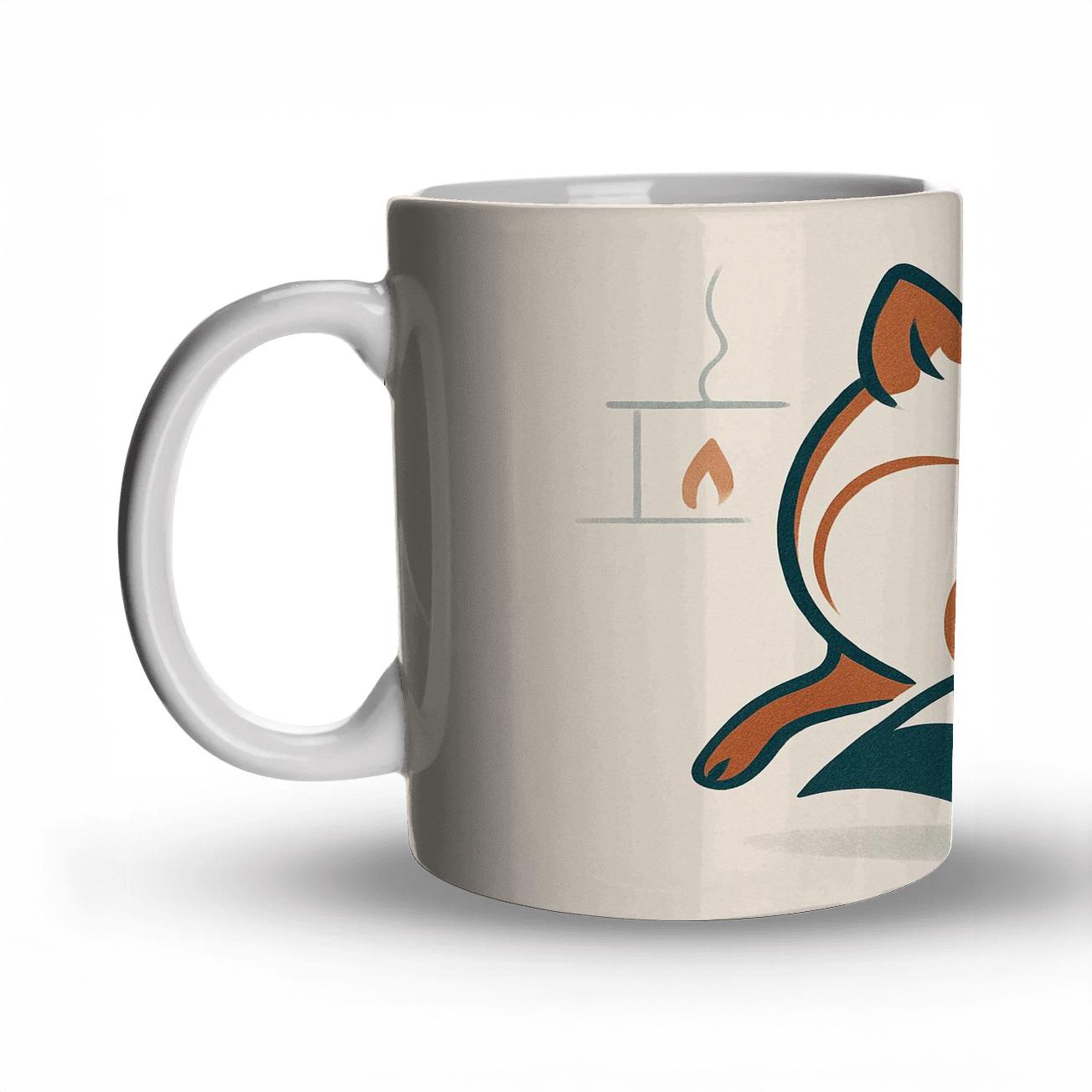 Minimalist Fox Wrap custom printed mugs