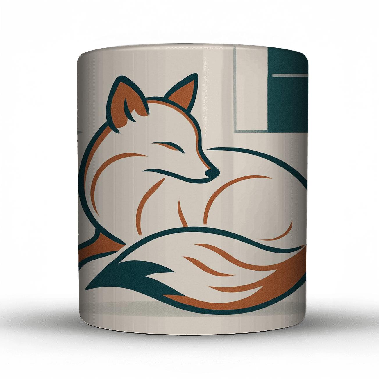 Minimalist Fox Wrap custom printed mugs