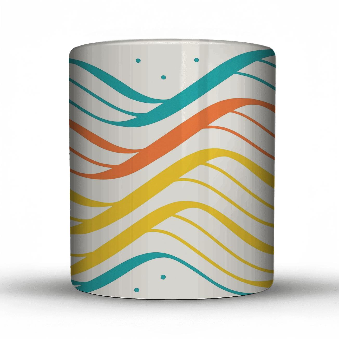 Neon Coastal Ribbons custom printed mugs