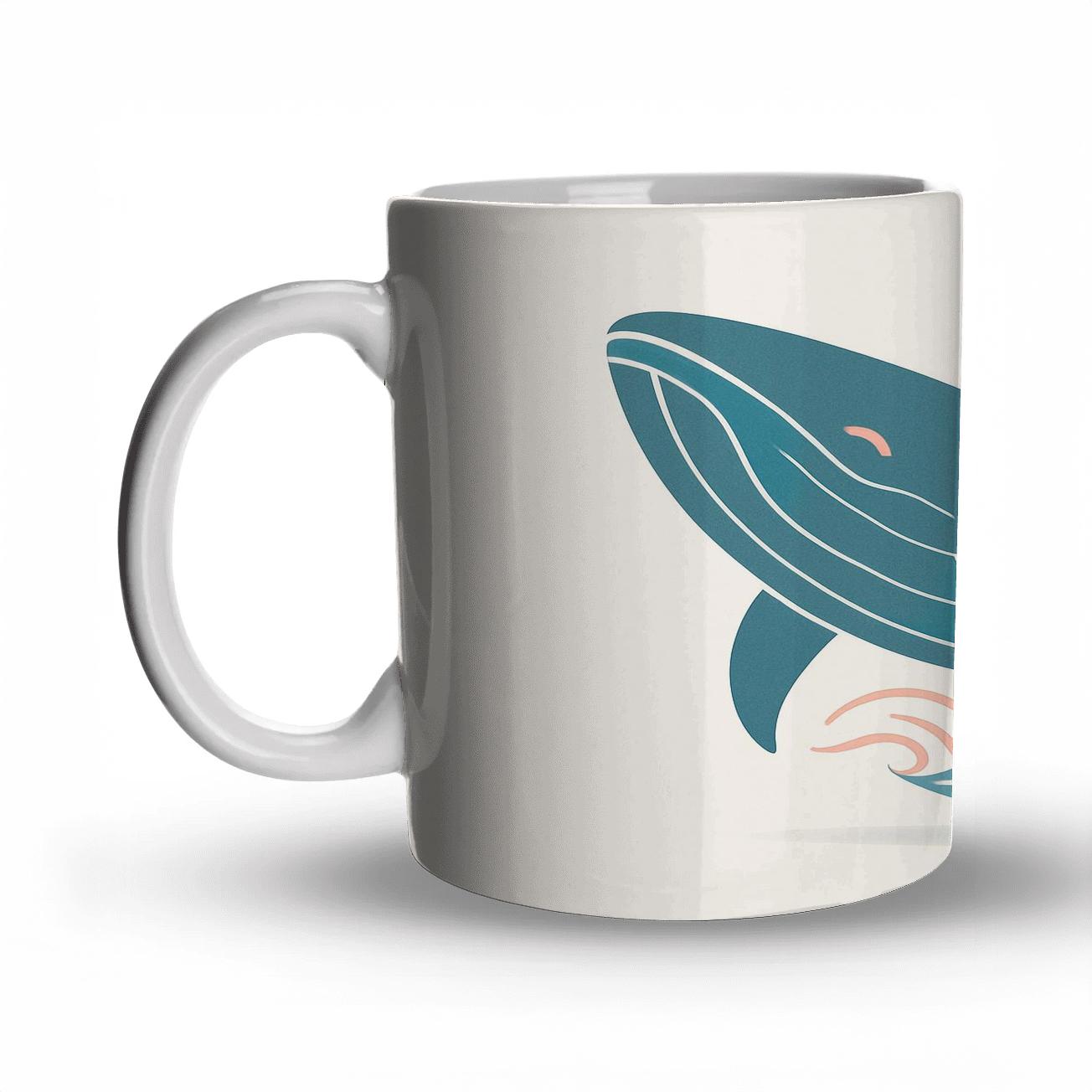 Serene Whale Embrace travel mugs with handles
