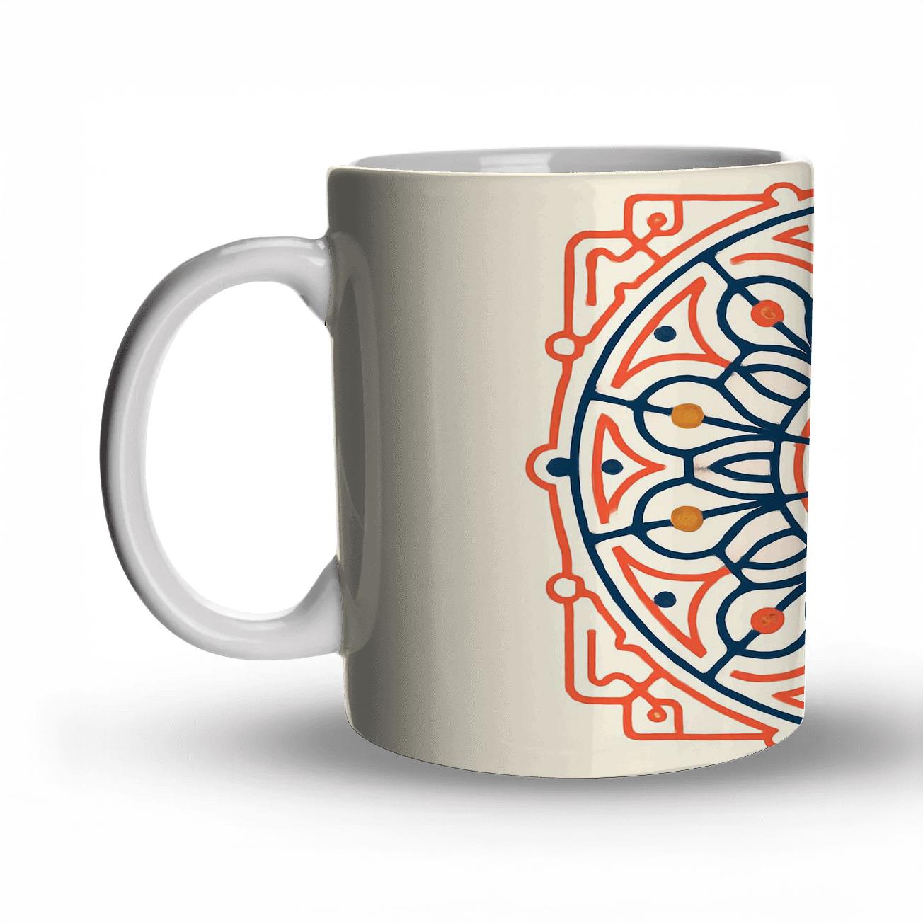 Solar Circuit Mandala ceramic coffee mugs