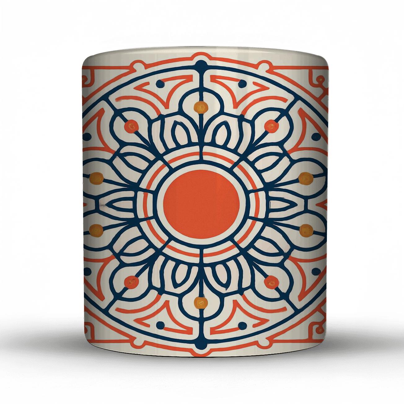 Solar Circuit Mandala ceramic coffee mugs