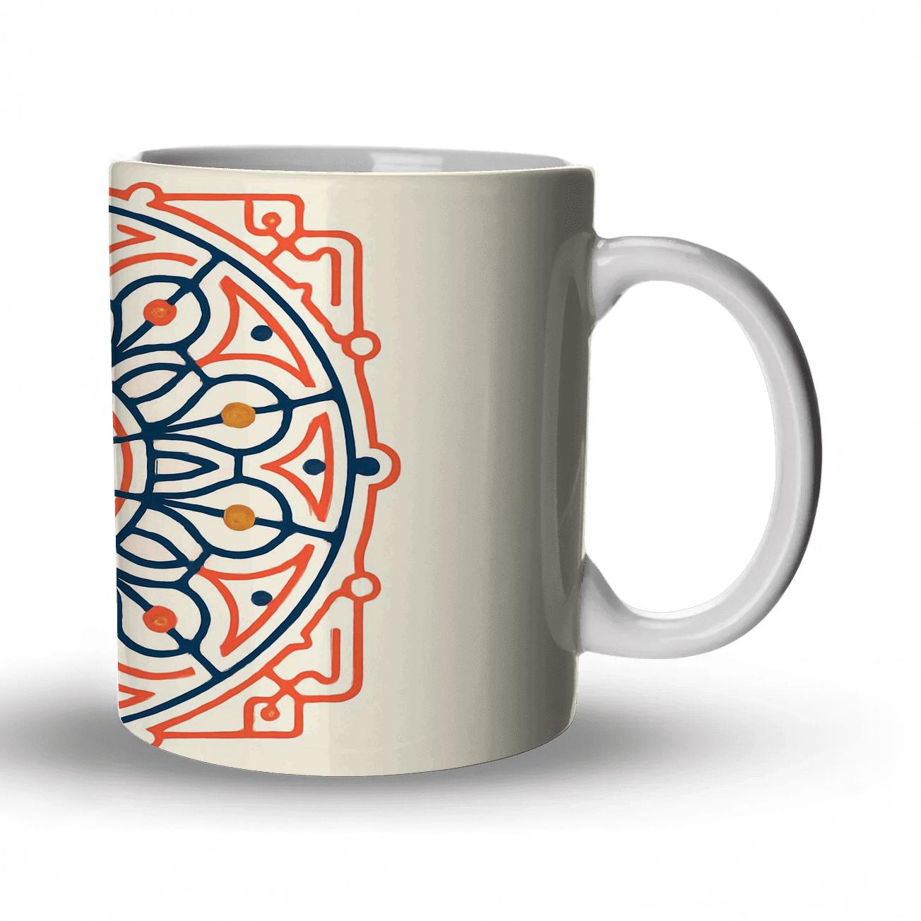 Solar Circuit Mandala ceramic coffee mugs
