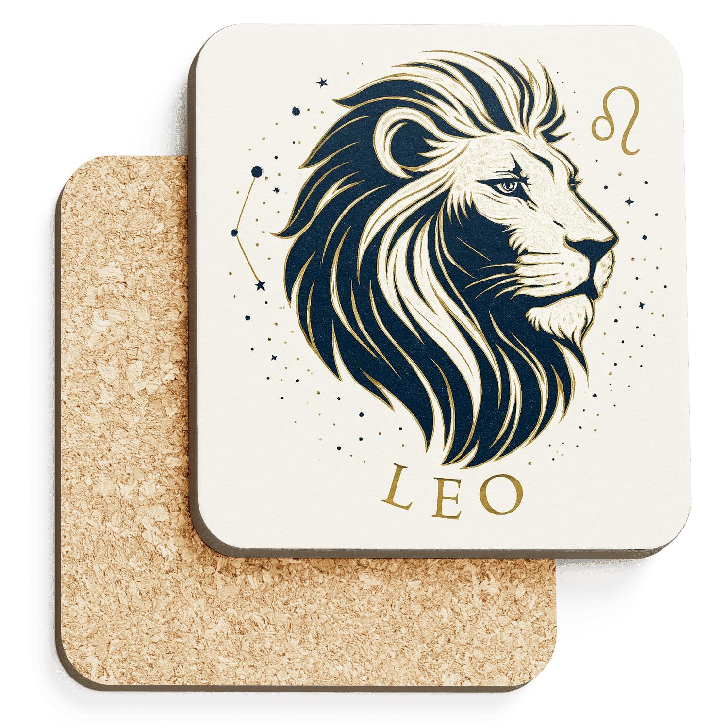 Regal Leo Lineart coasters for home decor