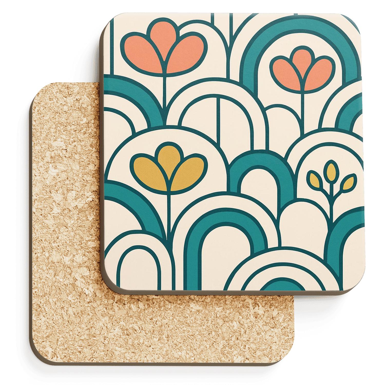 Chromatic Wave Garden decorative beverage coasters