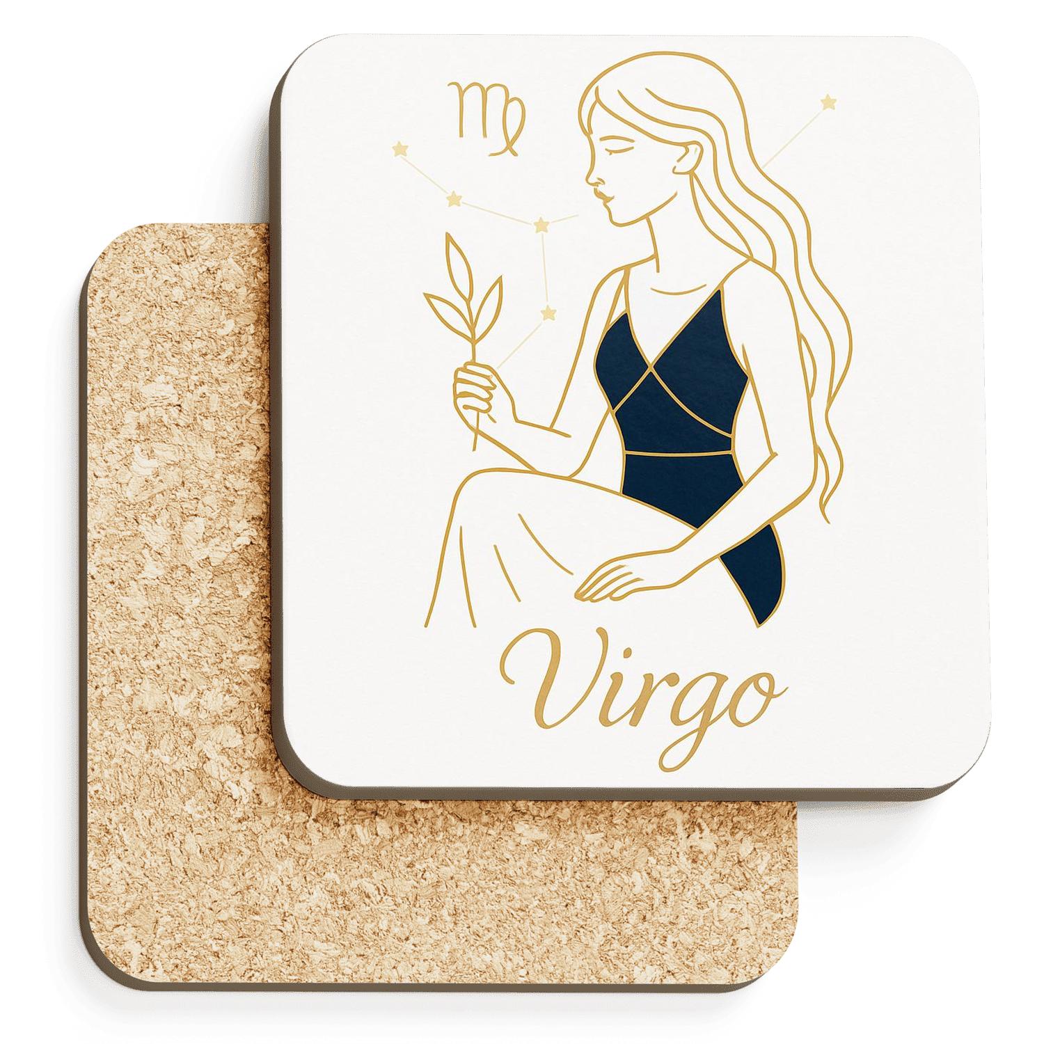 Virgo Maiden Geometry custom engraved coasters
