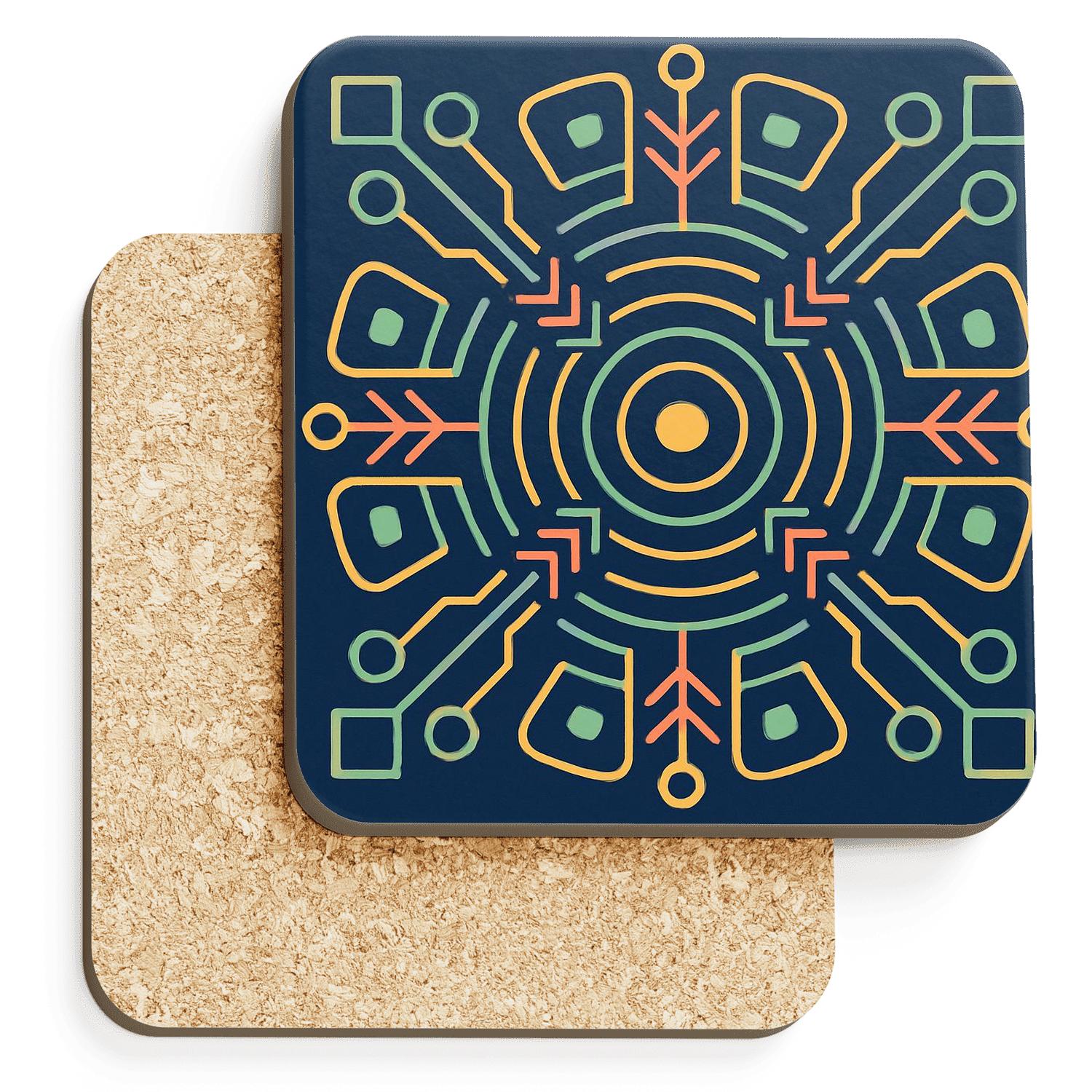 Prismatic Circuit Mandala stone coaster collections
