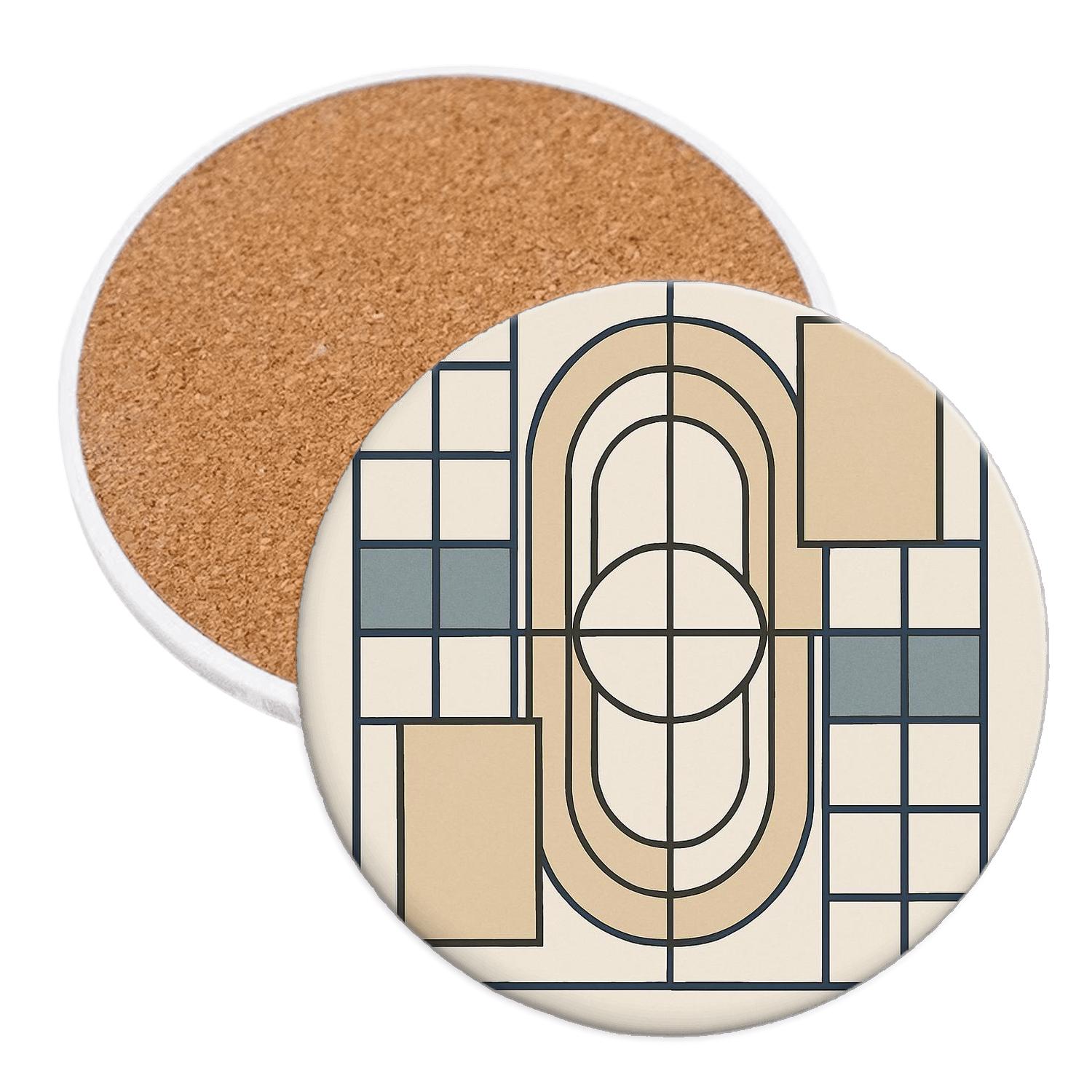 Bauhaus Grid Harmony absorbent drink coasters