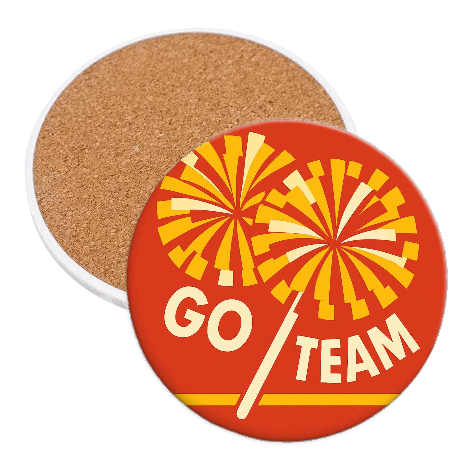 Pom Motion Cheer Silhouette absorbent drink coasters