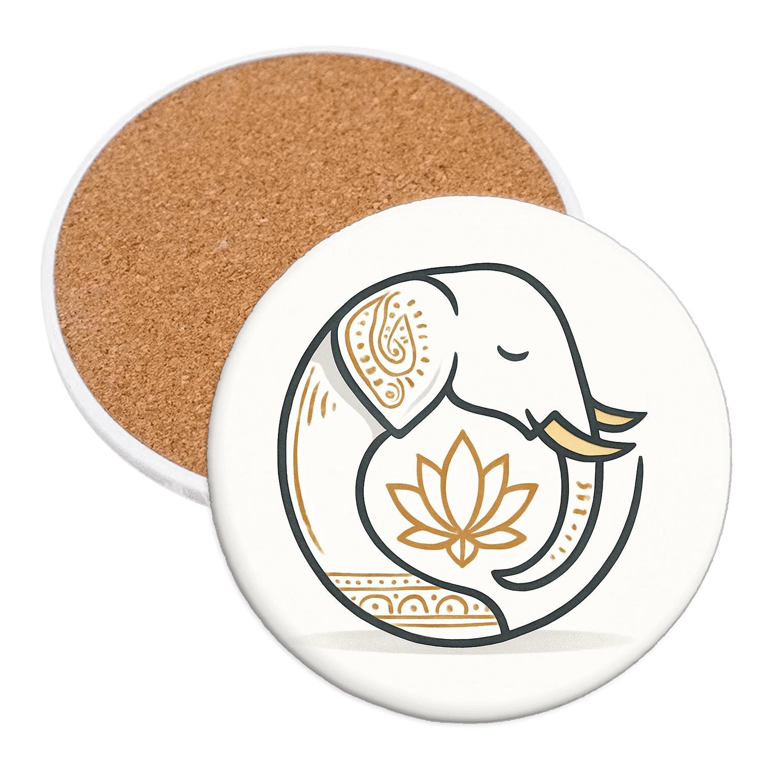 Lotus Elephant personalized drink coasters