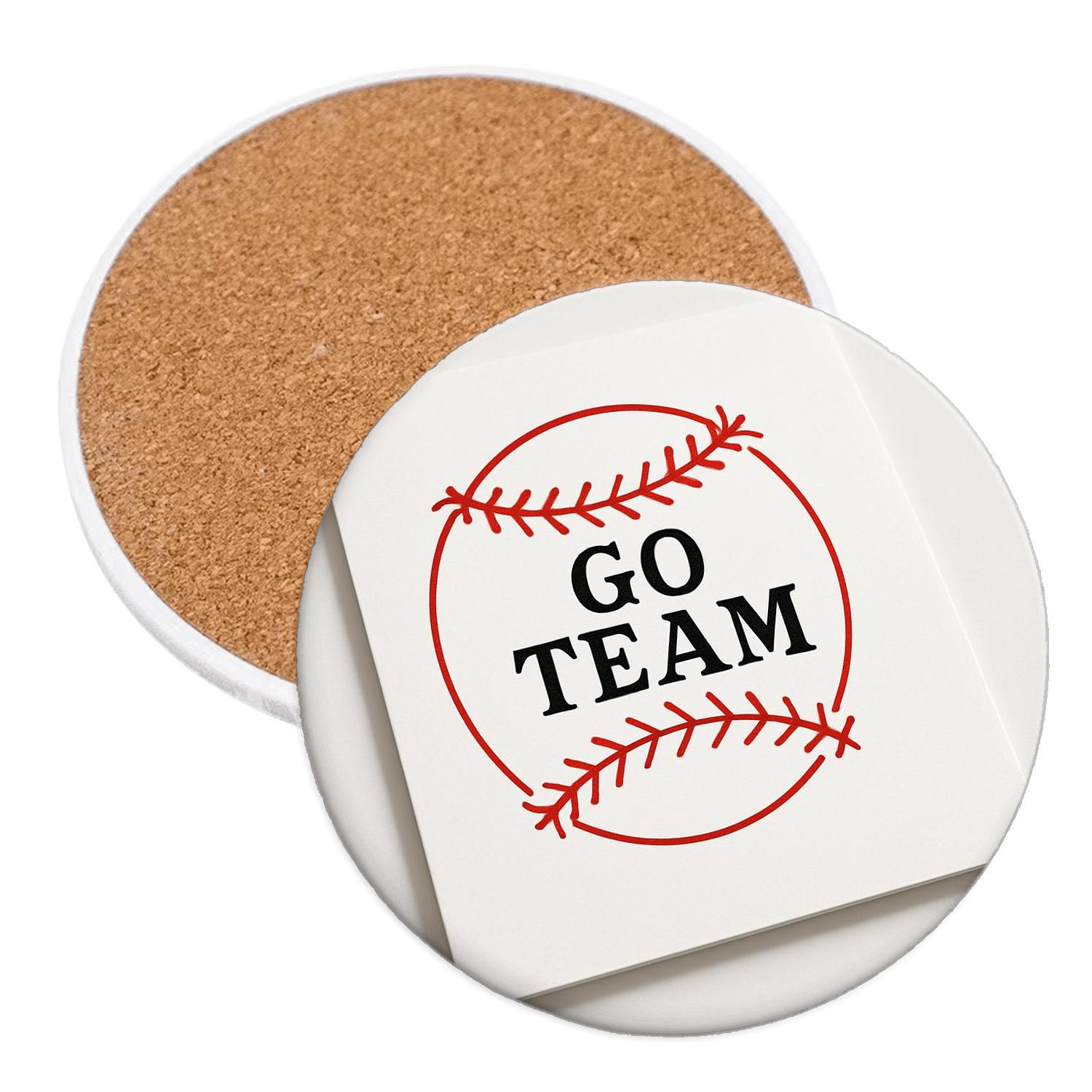 Victory Baseball Stitch Line Art absorbent drink coasters
