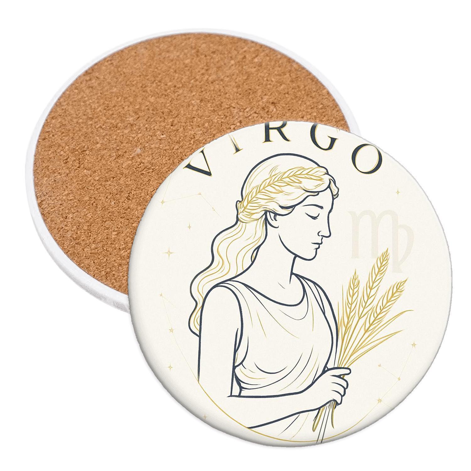 Virgo Serenity custom engraved coasters