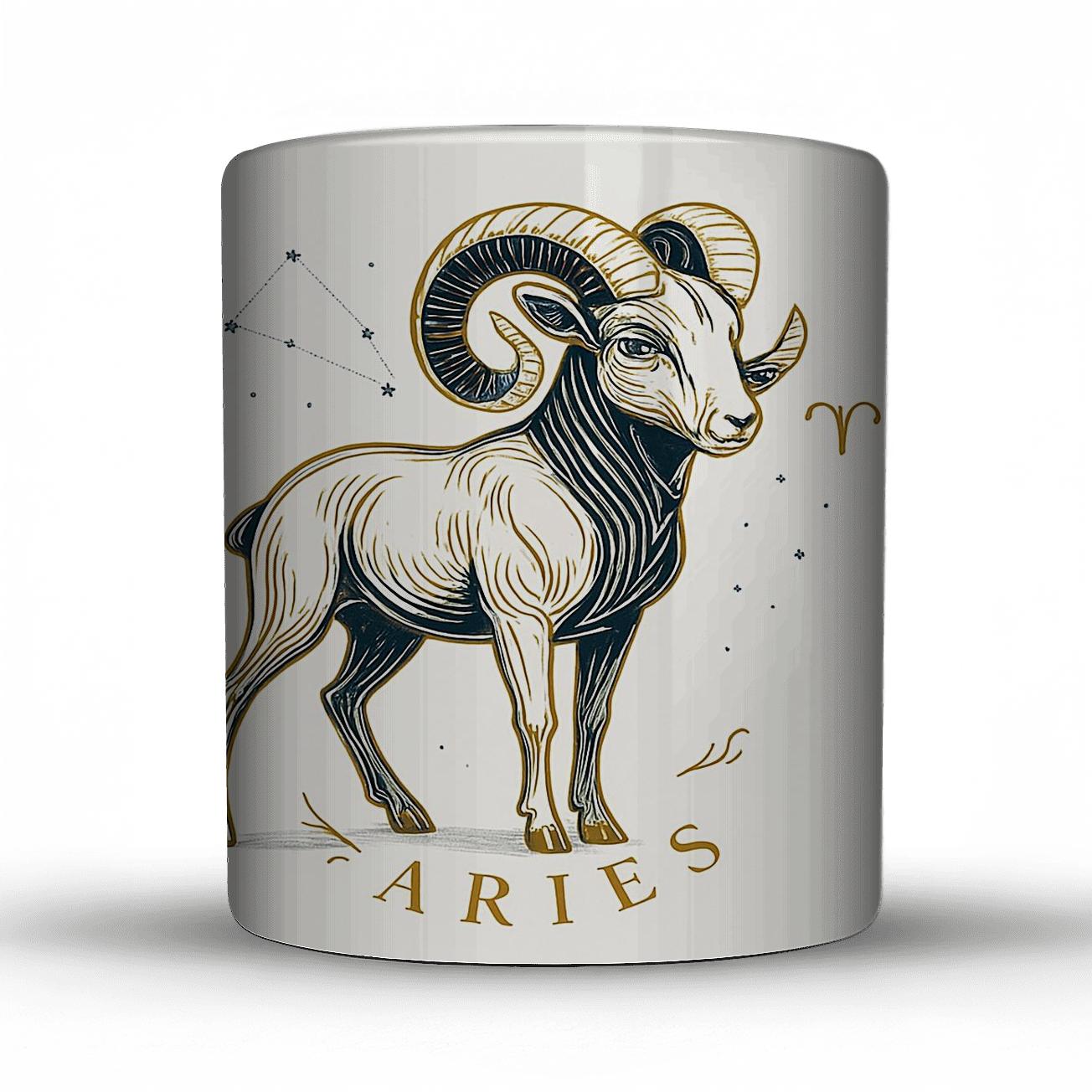 Aries Ram Minimalist Line Art personalized mugs