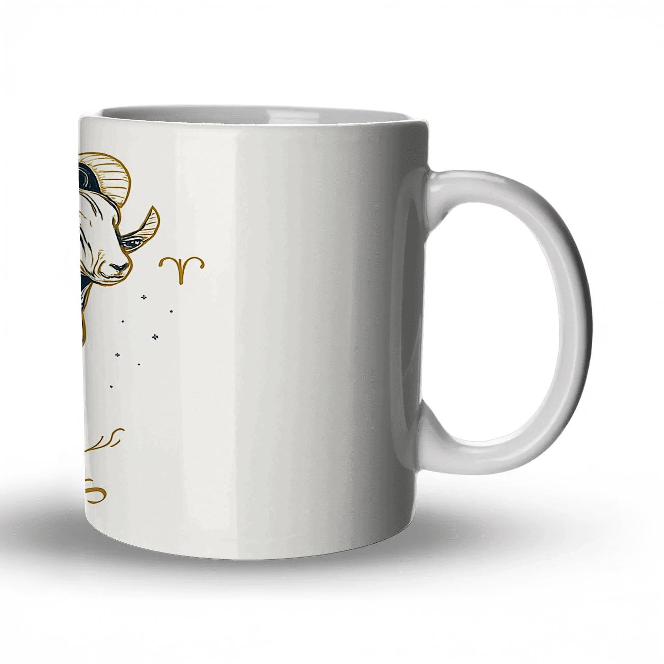Aries Ram Minimalist Line Art personalized mugs