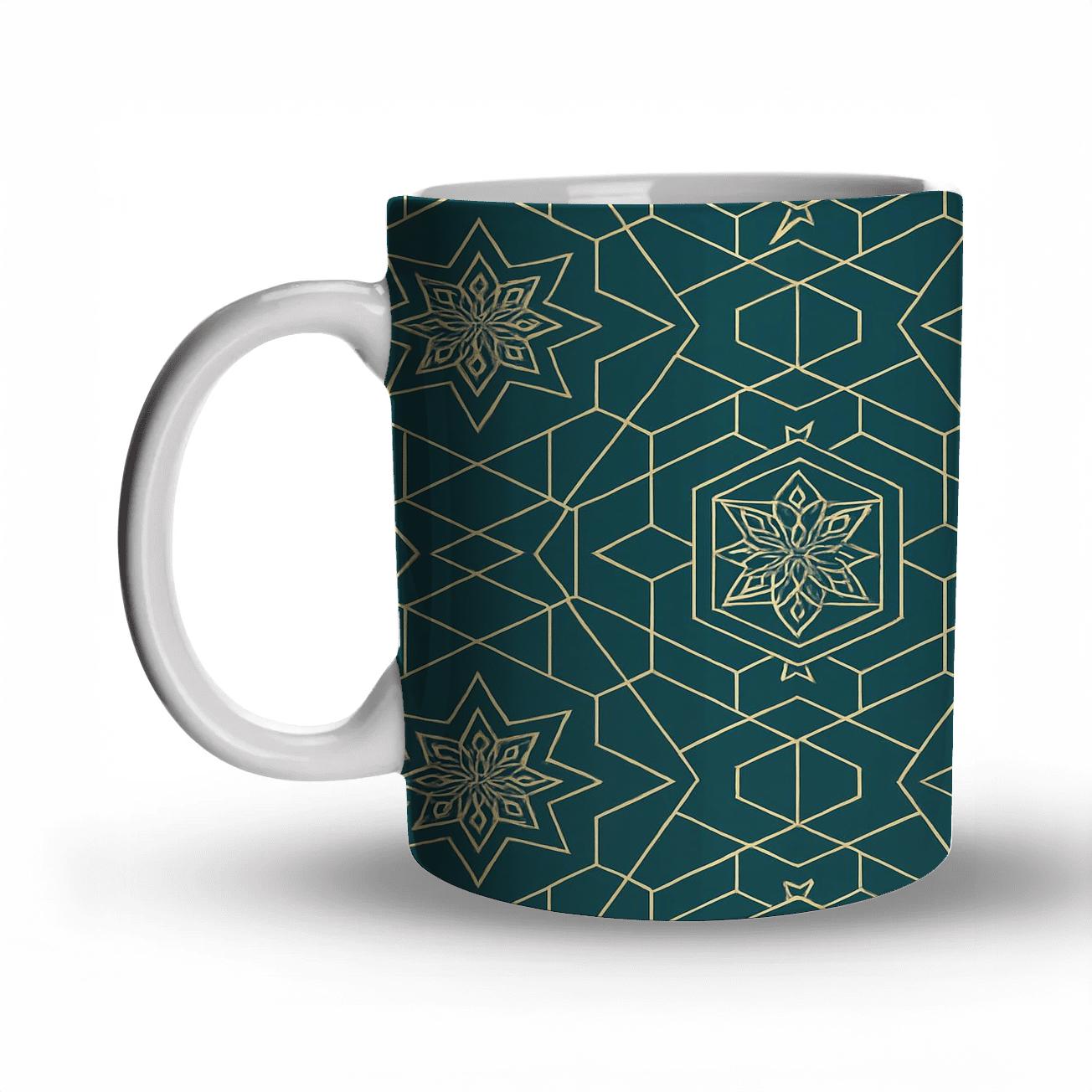 Ornamental Star Grid personalized mugs