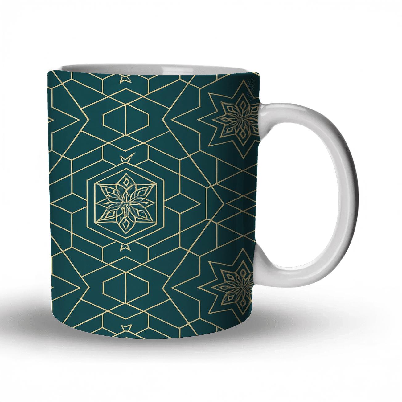 Ornamental Star Grid personalized mugs