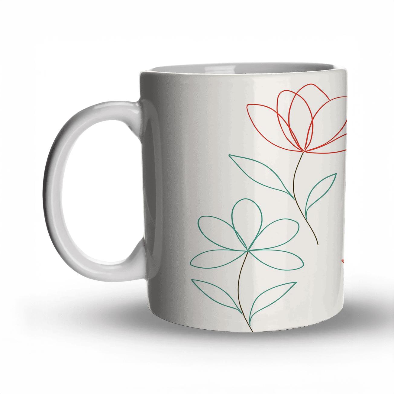 Minimalist Floral Harmony decorative mug sets