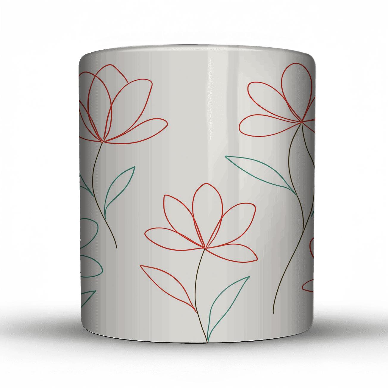 Minimalist Floral Harmony decorative mug sets