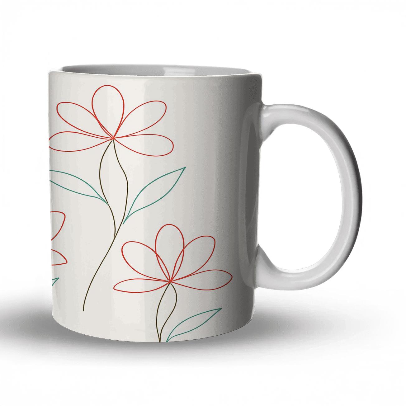 Minimalist Floral Harmony decorative mug sets