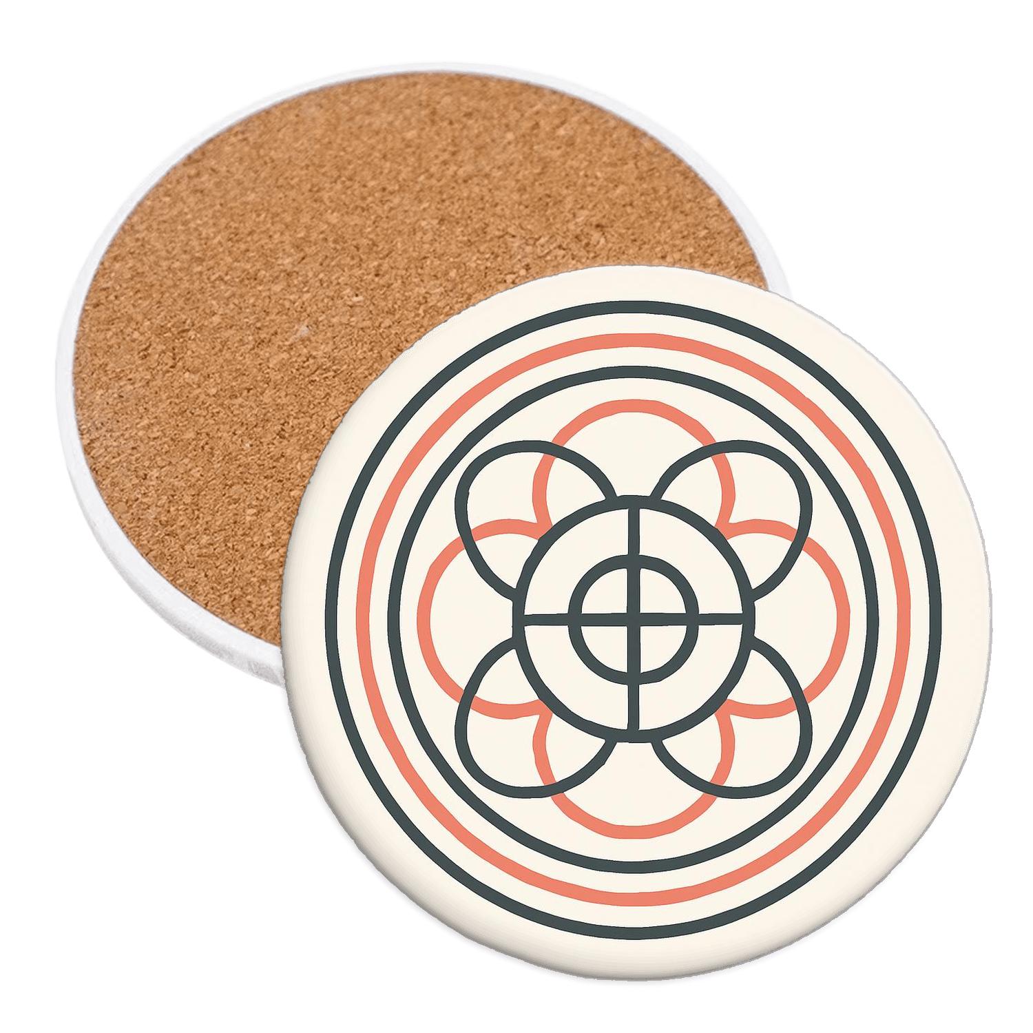 Arc Rhythm Mandala decorative beverage coasters