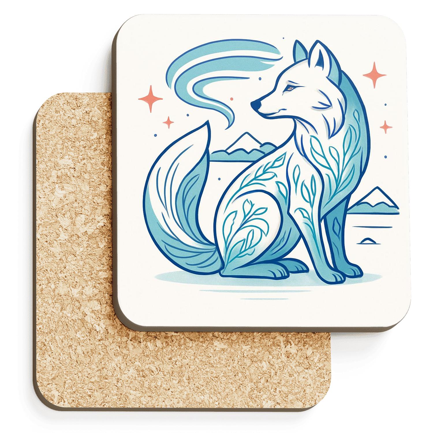 Minimalist Arctic Fox Wrap elegant tabletop coasters