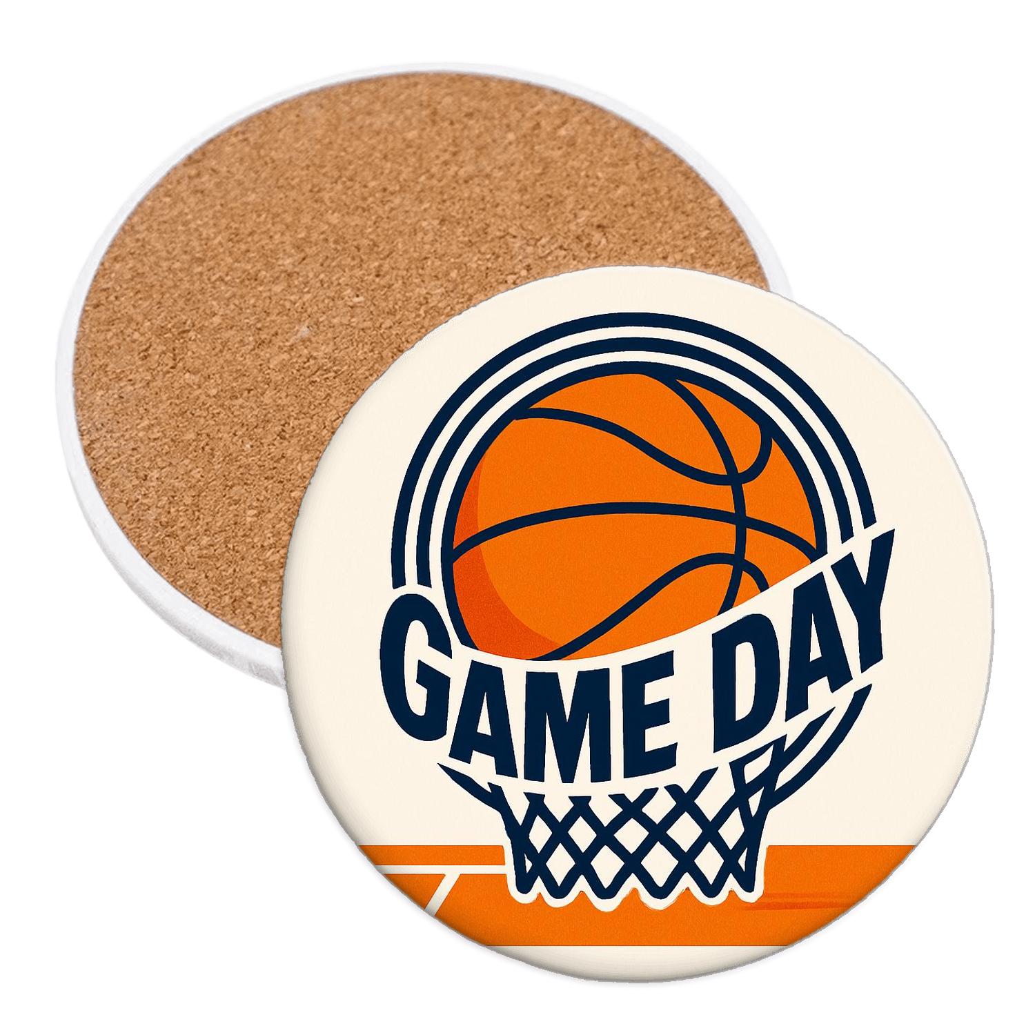 Court Pulse Basketball Line Art custom engraved coasters