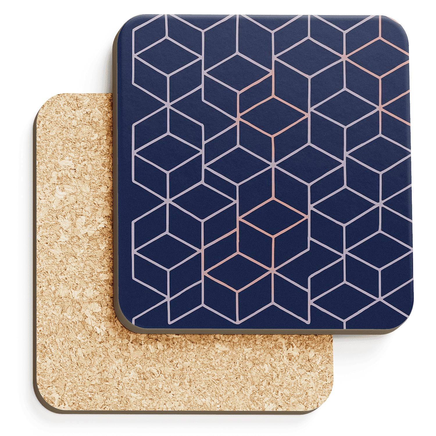 Interlocking Prism Lattice cork coaster sets